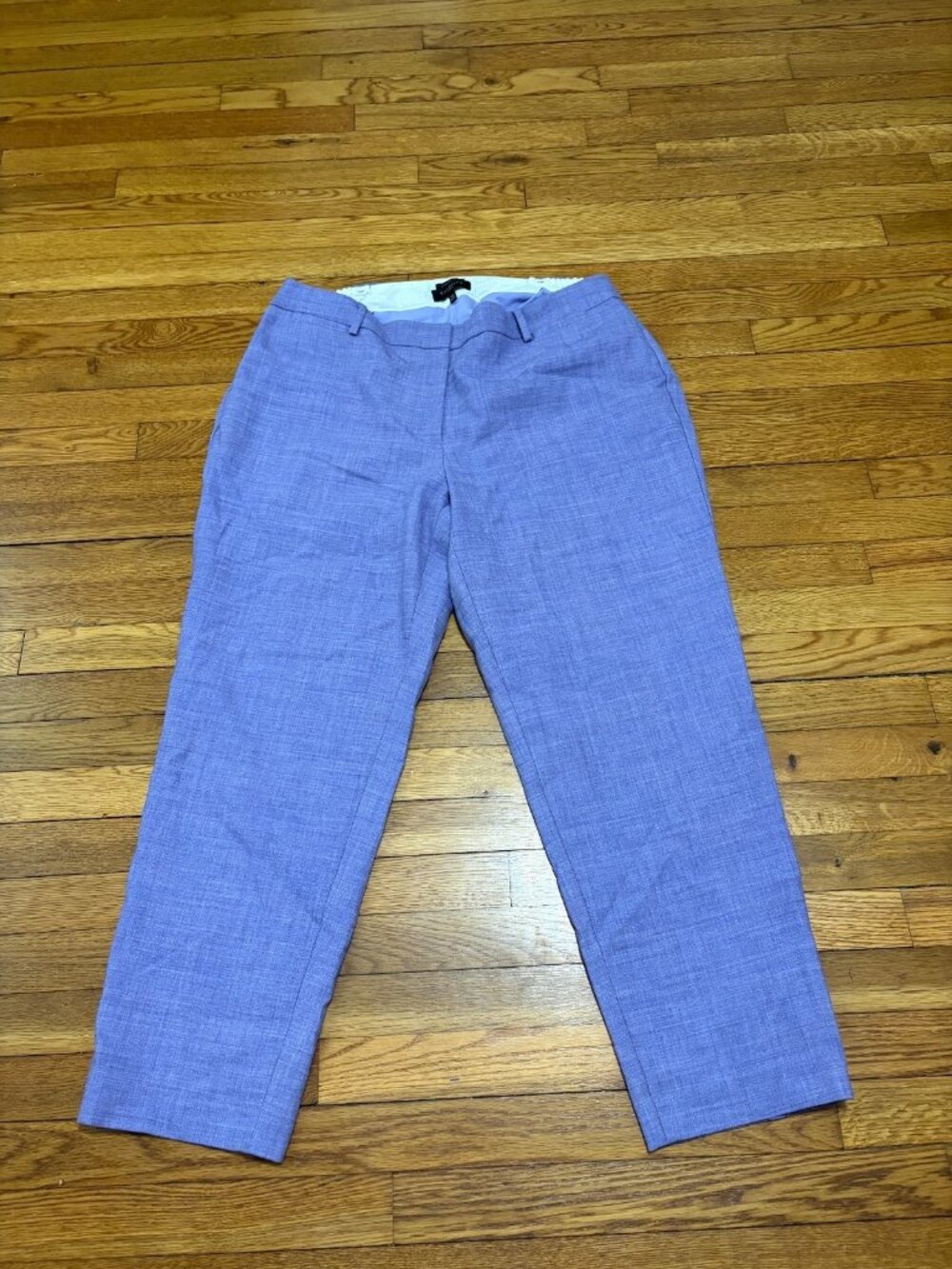 Talbots Womens Hampshire Pants Plus Size 18W Periwinkle Wool Blend Trousers